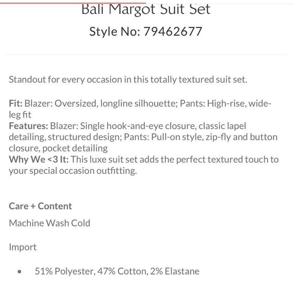 New Free People Bali Margot Suit Set/ Size 6 - Picture 12 of 12